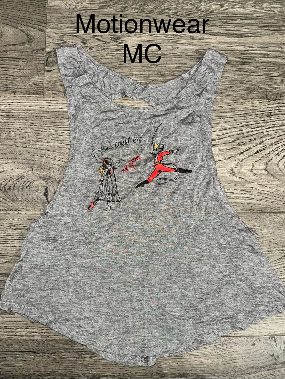 Motionwear Nutcracker Gray Graphic Tank Top - Red Accent